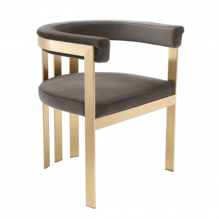  Scaun de dining Clubhouse cu finisaj din alamă br savona gri 113444 EICHHOLTZ [1]