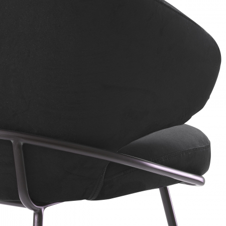 Scaun dining lux Kinley cu spatar rotund catifea bej/negru, picioare bronz otel | Eichholtz - 115877 [4]