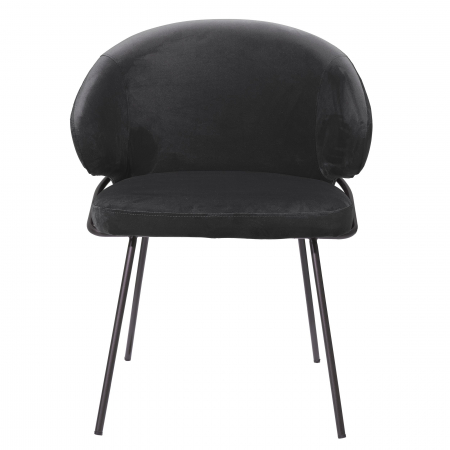 Scaun dining lux Kinley cu spatar rotund catifea bej/negru, picioare bronz otel | Eichholtz - 115877 [1]