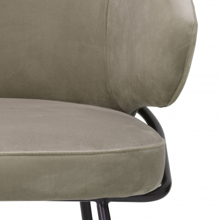 Scaun dining lux Kinley cu spatar rotund catifea bej/negru, picioare bronz otel | Eichholtz - 115877 [9]
