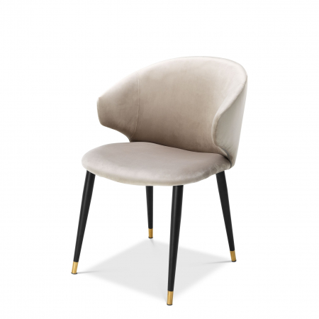 Scaune - Scaun dining lux Volante catifea diverse culori si picioare negre cu auriu | Eichholtz - 112777