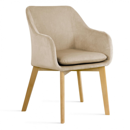 Scaun dining personalizabil Anton, cu brate, perna detasabila, picioare lemn, HUANCHSTGR4XXXP - Atreve [1]