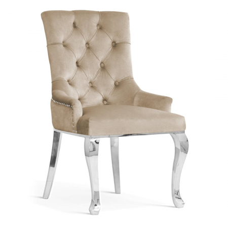 Scaun dining personalizabil Hannie, picioare glam din otel inoxidabil, AUGUCHGLGR1XXXP - Atreve [4]