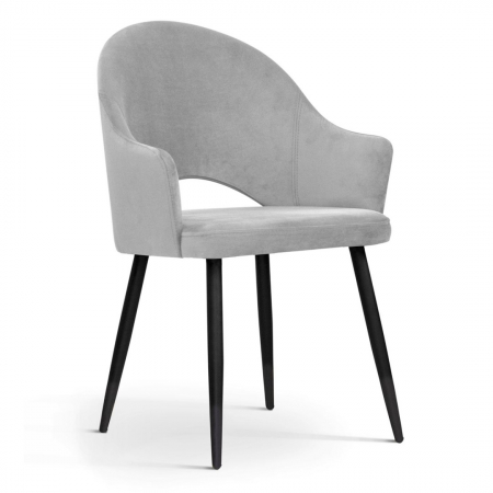Scaune - Scaun dining personalizabil Luise, cu brate, picioare metal, GODACHSTGR1XXXP - Atreve