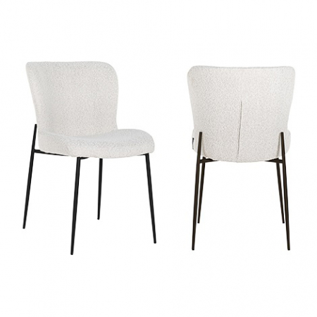 Scaun Darby alb boucl√© / negru (Copenhaga 900 Boucl√© Alb), S4509 WHITE BOUCLé - Richmond Interiors [5]