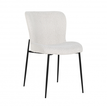 Scaune - Scaun Darby alb boucl√© / negru (Copenhaga 900 Boucl√© Alb), S4509 WHITE BOUCLé - Richmond Interiors