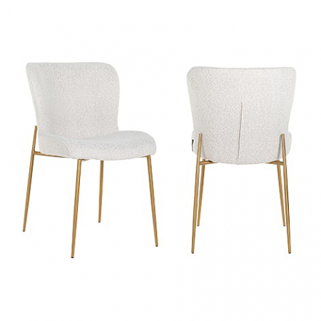 Scaun Odessa alb boucl√© / auriu periat (Copenhaga 900 Boucl√© Alb), S4508 WHITE BOUCLé - Richmond Interiors [5]