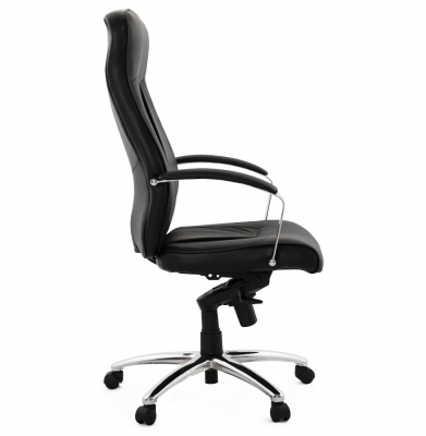 Scaun directorial birou Chester negru tapitat piele ecologica, picioare crom, OC00210BL - Kokoon [2]