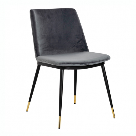 Scaune - Scaun elegant design living Muriel, diverse culori, velur/picioare negre cu capete aurii, KH1201100122.DKGREY - King