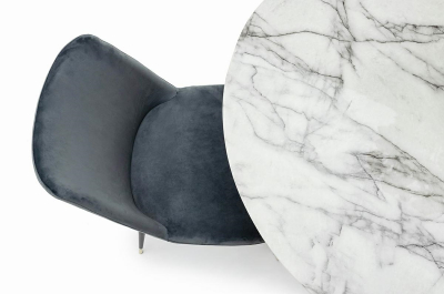 Scaun elegant design living Muriel, diverse culori, velur/picioare negre cu capete aurii, KH1201100122.DKGREY - King [7]
