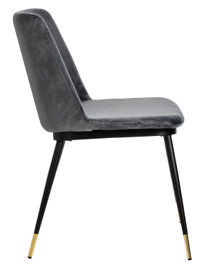Scaun elegant design living Muriel, diverse culori, velur/picioare negre cu capete aurii, KH1201100122.DKGREY - King [1]