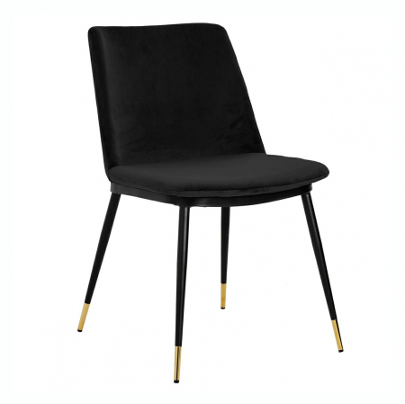 Scaun elegant design living Muriel, diverse culori, velur/picioare negre cu capete aurii, KH1201100122.DKGREY - King [17]
