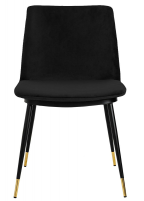 Scaun elegant design living Muriel, diverse culori, velur/picioare negre cu capete aurii, KH1201100122.DKGREY - King [20]