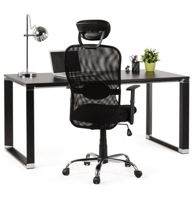Scaun ergonomic birou negru Soviet cu tetiera reglabila, spatar mesh, OC00380BL - Kokoon [20]