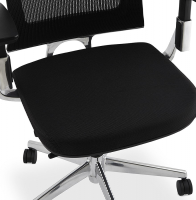 Scaun birou ergonomic negru Tepper premium, spatar mesh, baza rotativa aluminiu, OC00410BL - Kokoon [7]