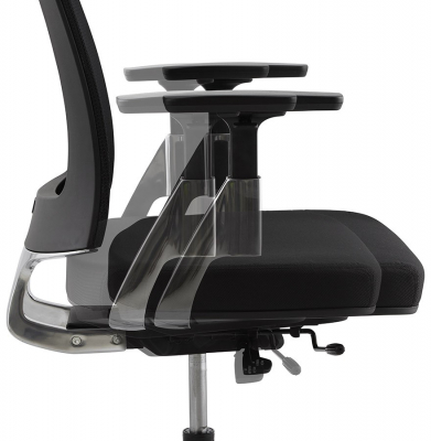 Scaun birou ergonomic negru Tepper premium, spatar mesh, baza rotativa aluminiu, OC00410BL - Kokoon [11]