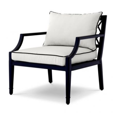   Scaun exterior Bella Vista din pânză sunbrella neagră 113646 EICHHOLTZ [5]
