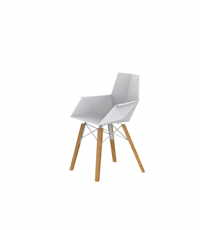 Scaun exterior Faz cu brate, model modern geometric, picioare lemn, 54294 - Vondom [1]