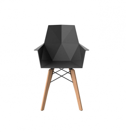 Scaun exterior Faz cu brate, model modern geometric, picioare lemn, 54294 - Vondom [3]