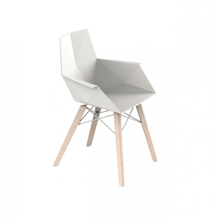 Scaun exterior Faz cu brate, model modern geometric, picioare lemn, 54294 - Vondom [4]