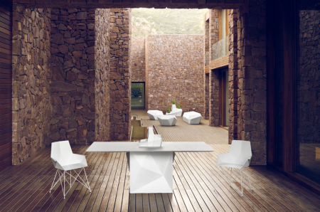 Scaun exterior Faz cu brate, polipropilena, picioare metal, design modern geometric, 54045 - Vondom [5]