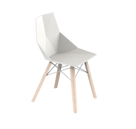 Scaun exterior Faz fara brate, model modern geometric, picioare lemn, 54295 - Vondom [10]