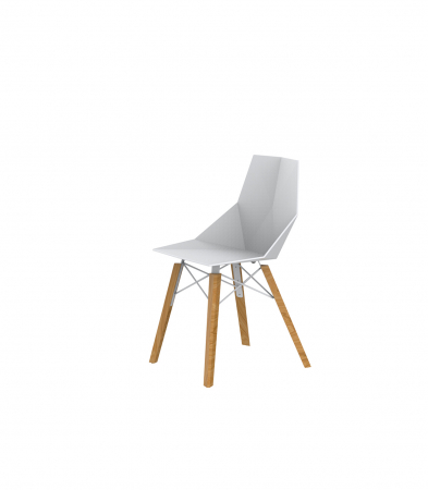 Scaun exterior Faz fara brate, model modern geometric, picioare lemn, 54295 - Vondom [1]