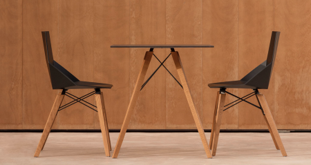 Scaun exterior Faz fara brate, model modern geometric, picioare lemn, 54295 - Vondom [6]