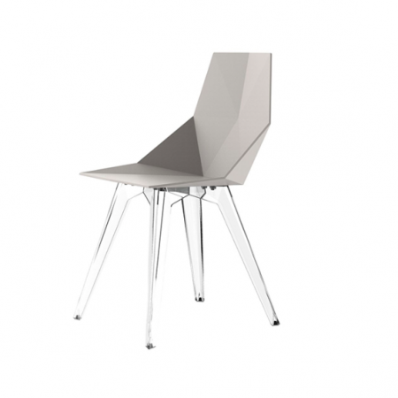 Fotolii si scaune - Scaun exterior Faz, polipropilena, picioare policarbonat transparent, design modern geometric, 54062 - Vondom