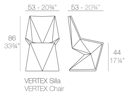 Scaun exterior iluminare LED Vertex 53x56x86 cm polipropilena, design modern, 51007 - Vondom [4]