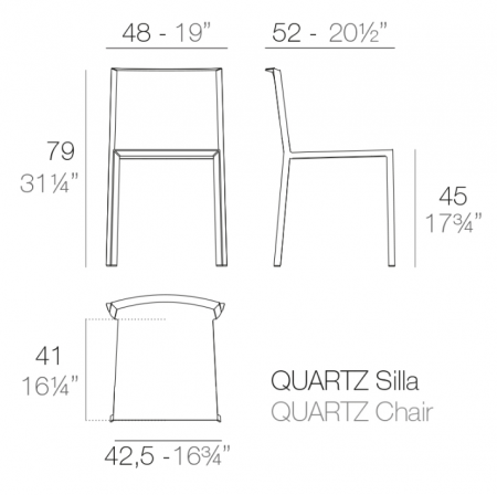 Scaun exterior premium Quartz poliamida, diverse culori, 54194 - Vondom [3]
