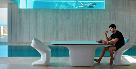Scaun exterior UFO 56x61x84 cm din polipropilena cu LED RGBW optional, diverse culori, 63004 - Vondom [7]