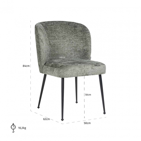 Scaun Fallon Thyme Fusion / negru (Genova 504 Jade), S4507 THYME FUSION - Richmond Interiors [4]