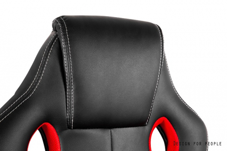 Scaun gaming ajustabil negru-rosu/albastru Dynamiq V7, tapiterie piele ecologică și membrană, Y-2706-4-7-7179 - Unique [4]