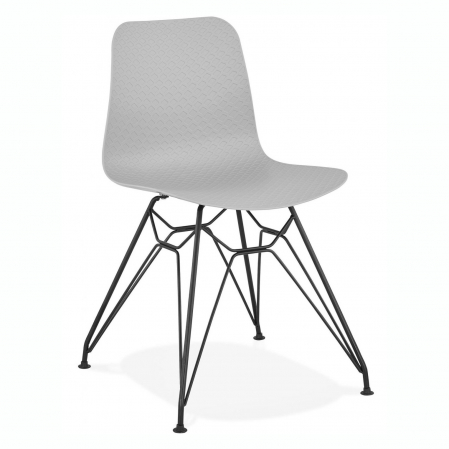 Scaune - Scaun gri de design Mikko picioare negre otel / polipropilena, CH02040GRBL - Kokoon