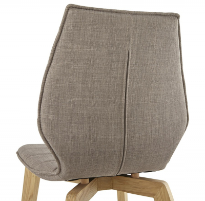Scaun HARDY tapiterie textila gri, picioare lemn, stil scandinav, CH01370GR - Kokoon [5]