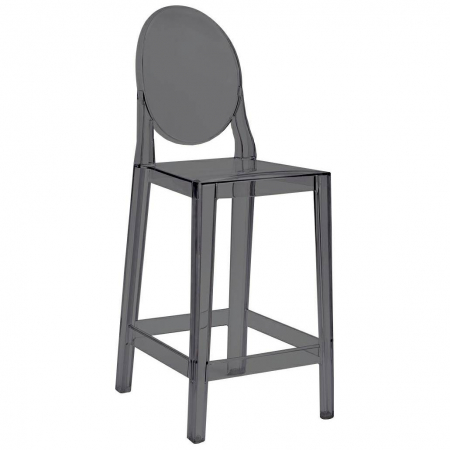 Scaune de bar - Scaun inalt bar-65 cm stil victorian Victoria II, policarbonat transparent/negru/gri, KH010100226 - King