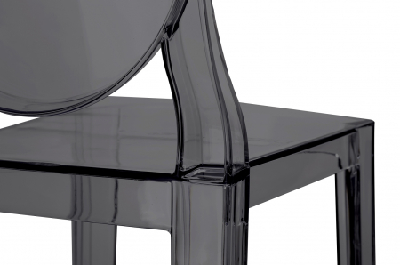 Scaun inalt bar-65 cm stil victorian Victoria II, policarbonat transparent/negru/gri, KH010100226 - King [2]