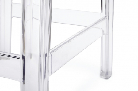 Scaun inalt bar-65 cm stil victorian Victoria II, policarbonat transparent/negru/gri, KH010100226 - King [6]