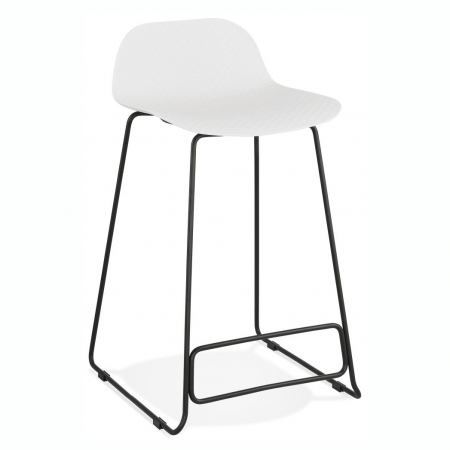 Scaune de bar - Scaun inalt bar alb Slade II design premium, polipropilena / picioare negre otel, BS02110WHBL - Kokoon