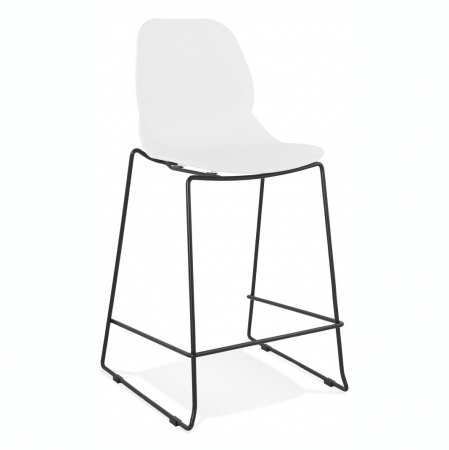 Scaune de bar - Scaun inalt bar alb Ziggy II premium fara brate, polipropilena / picioare negre subtiri otel, BS01730WHBL - Kokoon