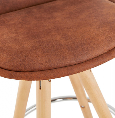 Scaun inalt bar caramiziu Tegan design scandinav, picioare fag cu inel crom, BS03710BRNA - Kokoon [6]