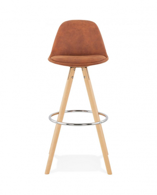 Scaun inalt bar caramiziu Tegan design scandinav, picioare fag cu inel crom, BS03710BRNA - Kokoon [2]