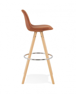 Scaun inalt bar caramiziu Tegan design scandinav, picioare fag cu inel crom, BS03710BRNA - Kokoon [9]