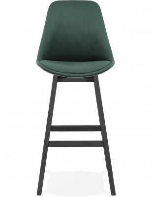 Scaun inalt bar catifea verde Cline picioare negre din lemn, BS03240GEBL - Kokoon [1]