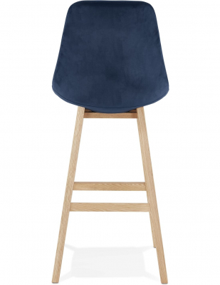 Scaun inalt bar Cline catifea bleumarin, design scandinav, picioare fag, BS03840BUNA - Kokoon [4]