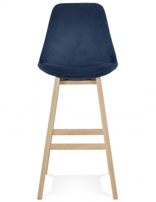 Scaun inalt bar Cline catifea bleumarin, design scandinav, picioare fag, BS03840BUNA - Kokoon [1]