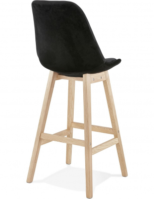 Scaun inalt bar Cline catifea neagra, design scandinav, picioare fag, BS03900BLNA - Kokoon [3]