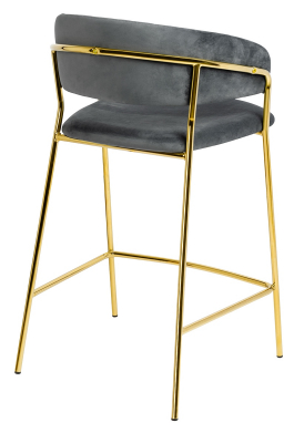 Scaun inalt bar design lux Becci, diverse culori, velur/baza aurie metalica, KH1201100129.11 - King [2]
