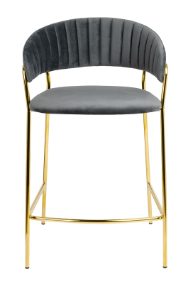 Scaun inalt bar design lux Becci, diverse culori, velur/baza aurie metalica, KH1201100129.74 - King [14]